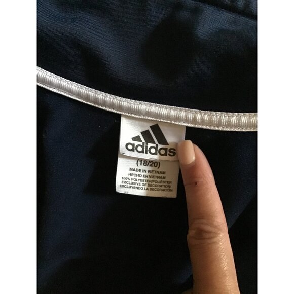 ADIDAS- BOYS BLUE LIGHT WEIGHT TRACK ZIP-UP JACKET SIZE YOUTH X-LARGE (18/20) - Picture 3 of 6